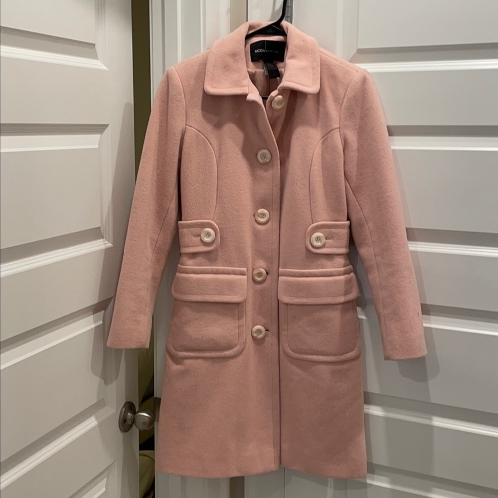 Pink Winter Button Up Coat